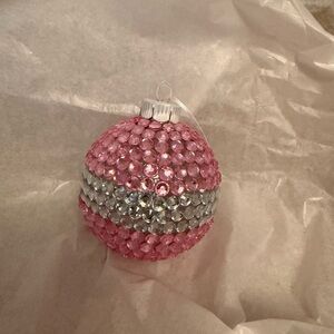 Pink and Silver Jeweled Holiday Ornament